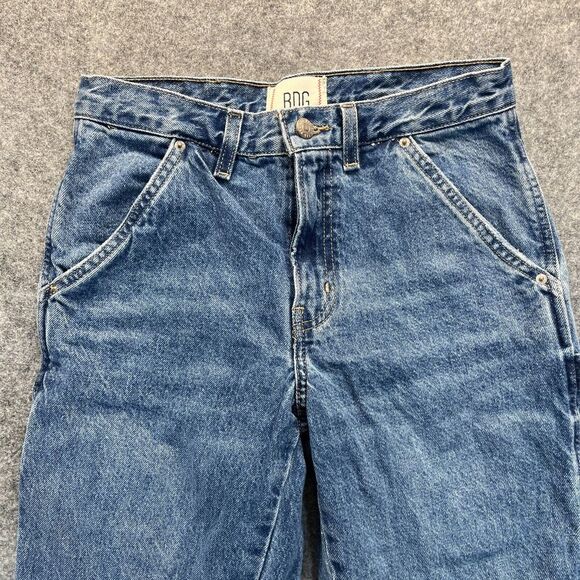 BDG‎ Jeans Women's 25 Carpenter Blue Straight Leg High Rise Denim Jeans Pants - Picture 3 of 14